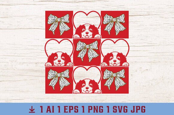 Review: Checkered Heart Bow Dog Valentine PNG for Embroidery