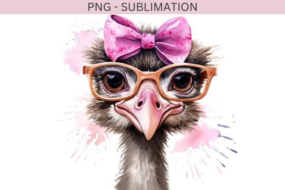 Review: Funny Ostrich PNG with Pink Bow Glasses