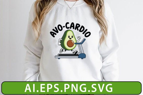 Stitching the Avo-Cardio Gym Workout Funny T-shirts Design